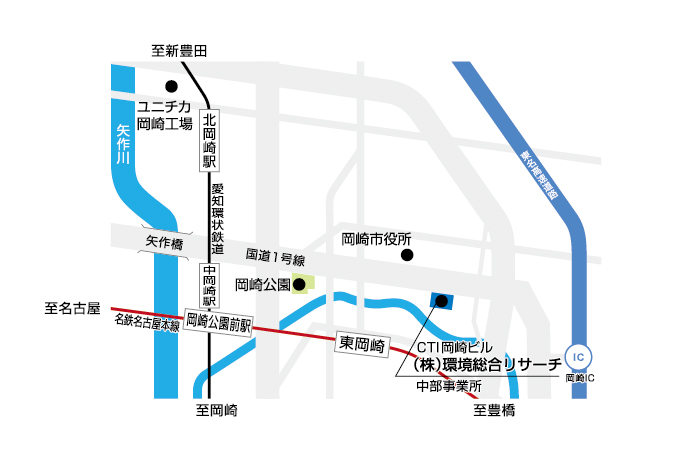 地図：中部事業所